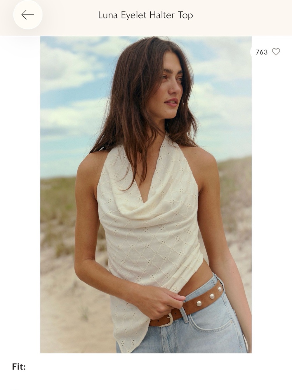 Free People Cream Eyelet Scarf Wrap